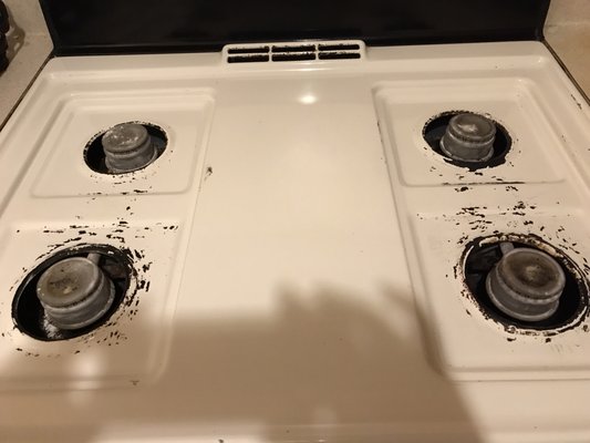 Stove before and after