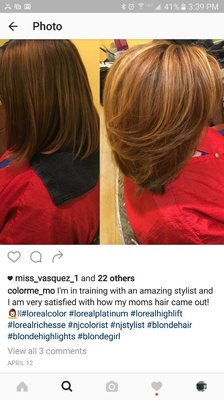 Color and blow out by monique,  call now to book appointment 732-222-3353