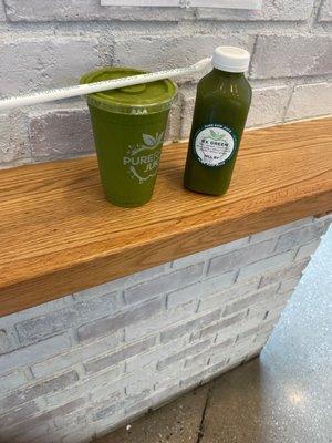 Refueling the body with the Green Giant Smoothie and a R/X Green Juice.