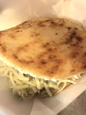 Venezuelan Arepa with chicken and avocado