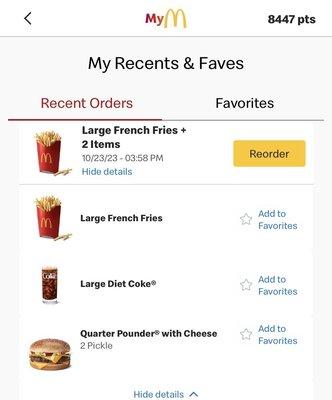 App order screen