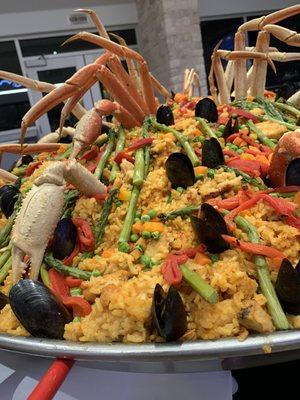 This delicious Paella spread was a popular seller at the K-State Athletics Christmas party. It can be done for any event!