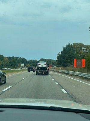 Customers car on the flat bed and how they treat overs property