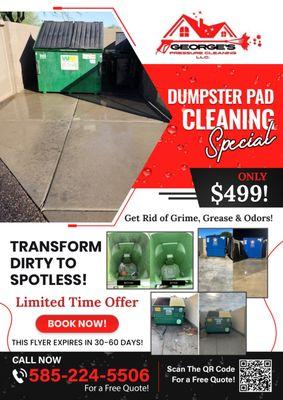 Commercial Dumpster Pad Cleaning Special