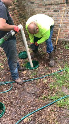 Working hard! Septic clean out!