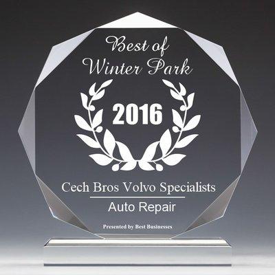 2016 Winter Park Best Business Award!