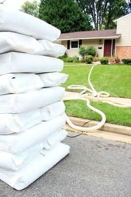 We install recycled blown-in fiberglass attic insulation.