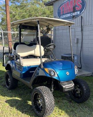 2019 Yamaha Drive2 AC Electric Motor Golf Cart Custom Painted Dark Persian Green. 24"Bazooka Sound Bar  $$8553 plus tax.