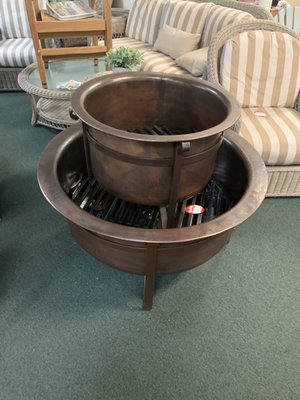 Hand made by artisans copper fire pits