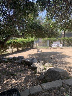 Entrance to the large dog area near the tennis courts.