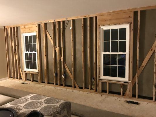 This is a before photo of the living room. This is what it looked like the day Peter, from Flood Tech 3, first entered our home.