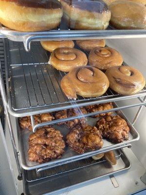 Delicious apple fritters with pieces of apple in them