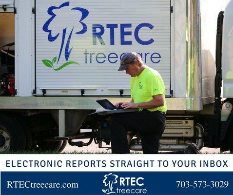 Our tree service programs includes electronic reports straight to your inbox.