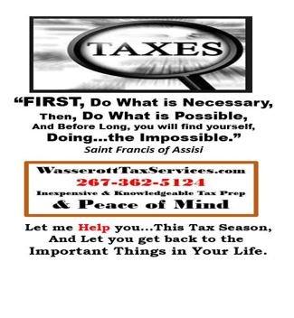 FREE QUOTES! Email Info@WasserottTaxServices.com. INEXPENSIVE Tax Prep!