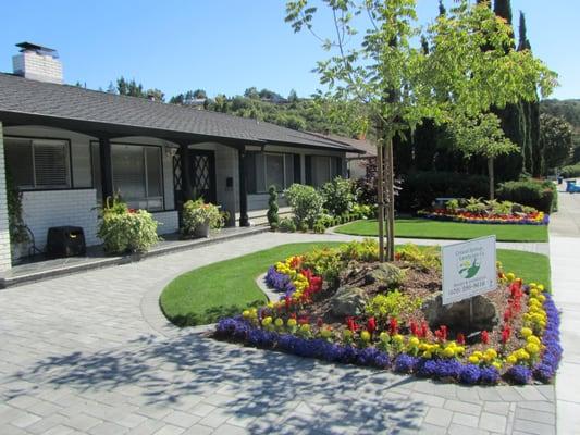 Crystal Springs Landscape Co. complete landscape re-design and installation including plant selection, installation, and pavers.