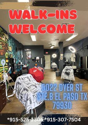 Walk Ins Welcome