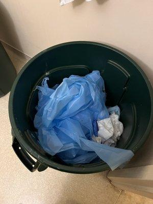 No trash bags, this stuff was in the bathroom