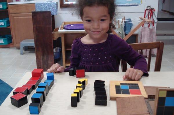 4 year old doing the Trinomial Cube Puzzle