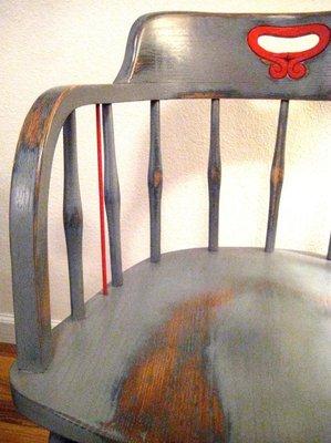 Refinished and distressed antique chair by Better Than New Fine Furniture Repair