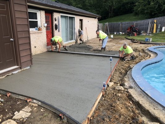 First day of new concrete. The pour had to be broken up into 2 phases