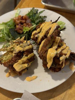 Chickpea Fritters with spicy mayo