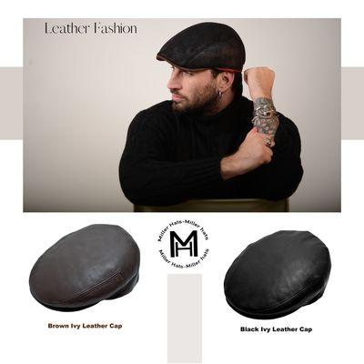 Men's Italian Leather Caps for Winter & Fall