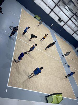 Local soccer club came indoor to play soccer on our courts