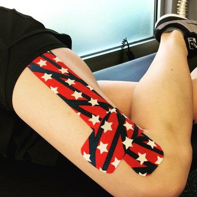 Dr. Sellers is certified in fascial movement kinesiology taping by RockTape