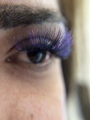 Volume lashes with color