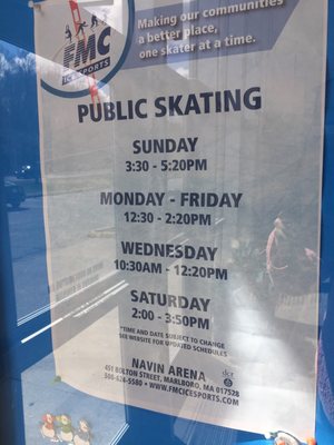 Public Skating hours