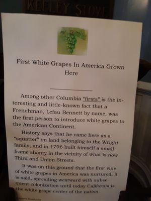 First man to grow white grapes in America did so in Columbia PA