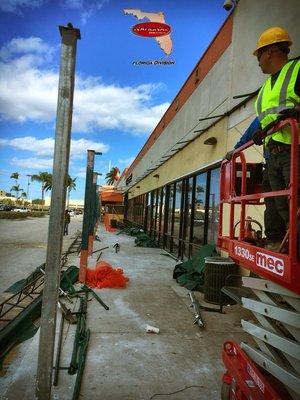 Facade renovation of shopping center, Hialeah FL