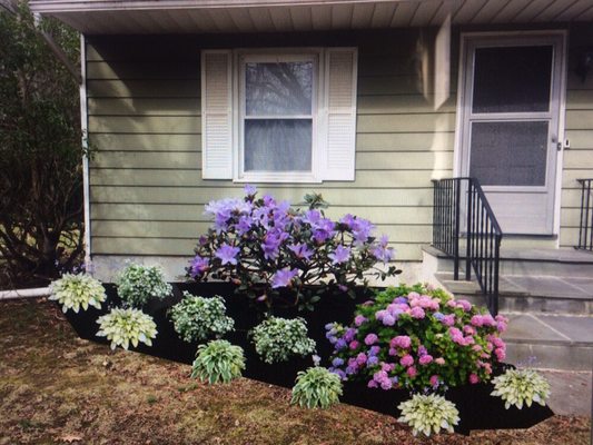 Computer flower bed design of customers house.