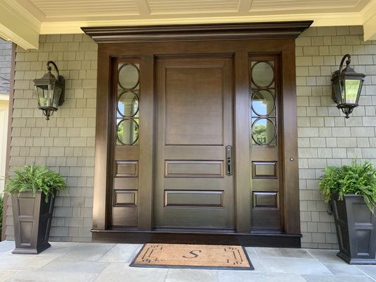 Beautifully refinished door in Chappaqua. In our portfolio you will see some "Before" pictures as well.