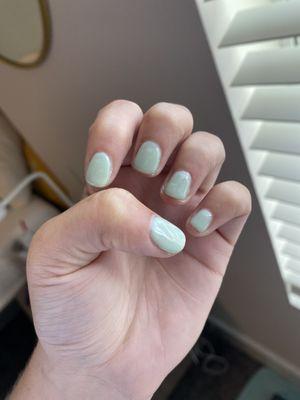 Gel manicure, #64 mint green