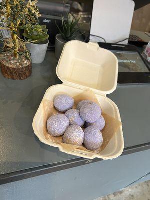 Yummy donut holes made of taro