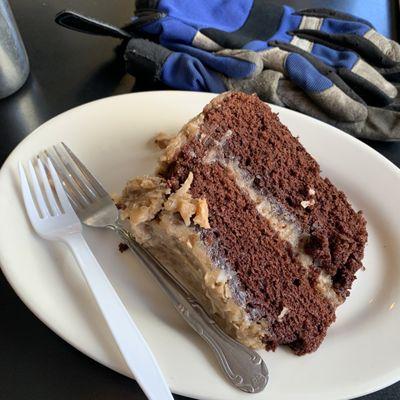 German Black Forest Chocolate cake, w. coconut cream icing