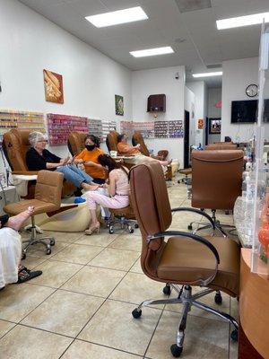 Pedicure and nail stations