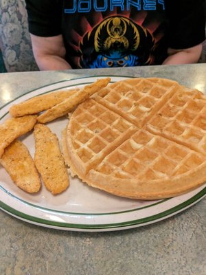 Chicken and waffles - only chicken tenders were available