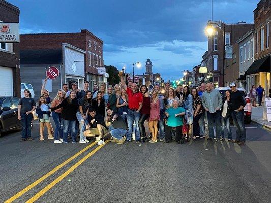 A Grouo photo on Main Street is must for all big celebrations.