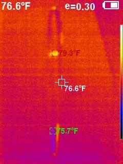 Thermal image of fountain pen recording device. Microphone is hotter.