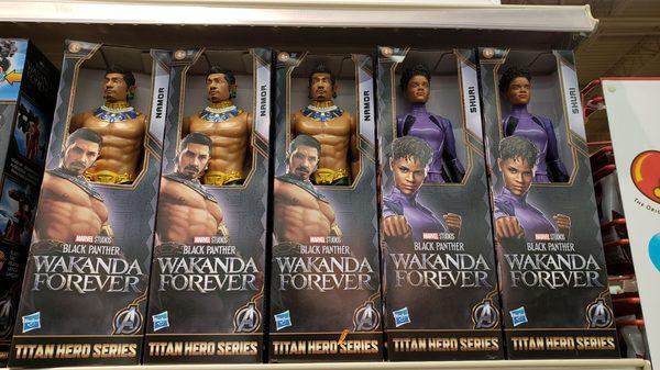 Namor and Shuri figures.