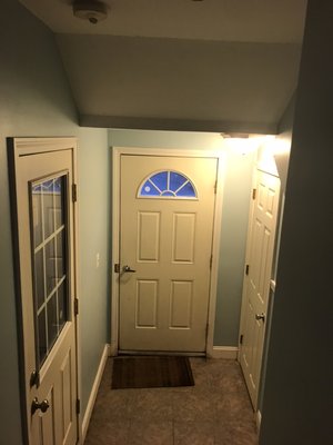 Paint 3 story unit apartment building stairway