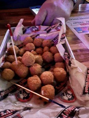 Pepper Jack bites. Sorry we couldn't help our selves we ate a few before I had a chance to get a pic.