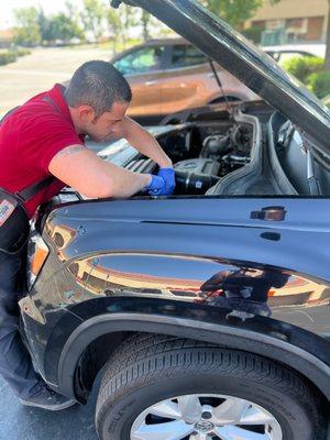 Zach changed my battery out and made sure my family I was good for the road !!!