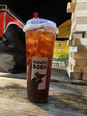 Strawberry Tea (Some Pulp) w/boba