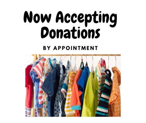 Donations of quality infant to children's clothing, accessories, cribs, car seats, etc accepted by appointment (325) 656-7386.