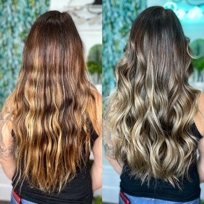 2nd session balayage lightening done by @luminarosa || follow on Instagram for more looks and DM directly