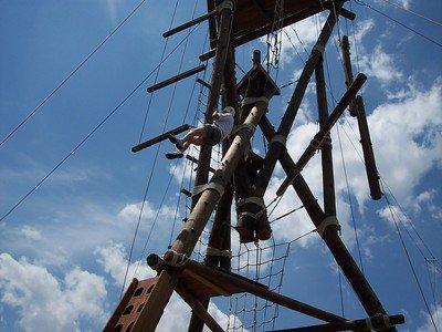 Climbing our Alpine Tower is a fun challenge to bring teams together. Support your team member from below as they reach new heights!