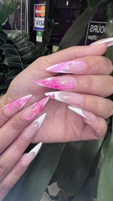 Gelx extensions with designs by artist Vanis